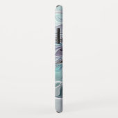 Abstracte matige fractale ventilator met blauw mon Case-Mate iPhone case (Achterkant/rechts)