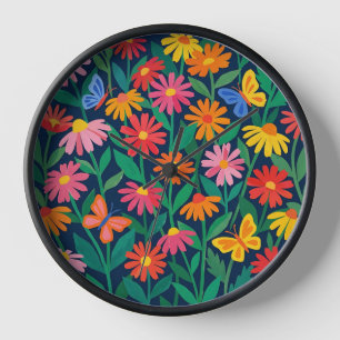 Abstracte Matisse-madeliefjes Vlinders Kunst Klokk