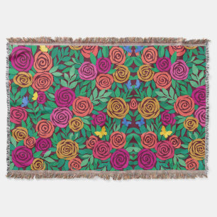 Abstracte Matisse Rozen Vlinders Dekens Deken