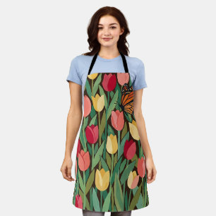 Abstracte Matisse Tulpen Vlindertuin Schort