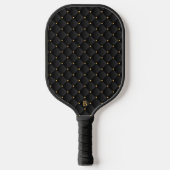Abstracte matte zwarte vierkante textuur pickleball paddle (Voorkant)