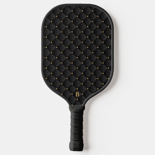 Abstracte matte zwarte vierkante textuur pickleball paddle (Achterkant)