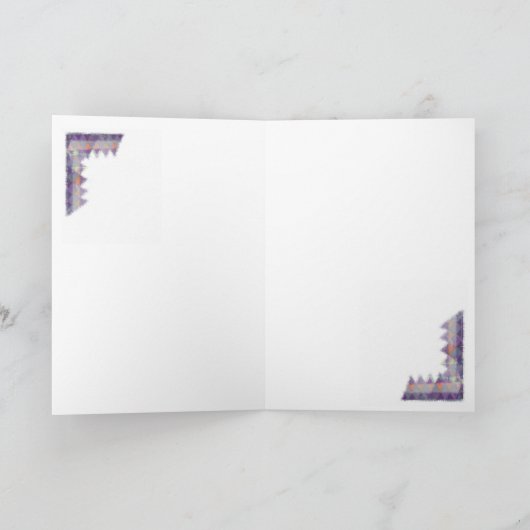 ABSTRACTE MAUVE FLOWER VERJAARDAG KAART (Binnen)