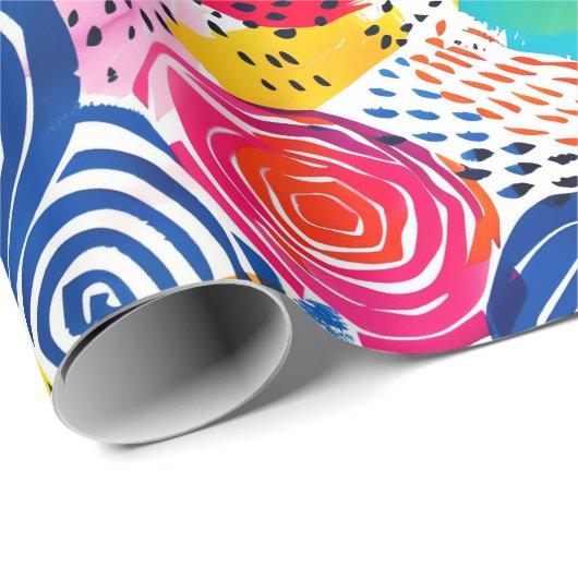 Abstracte Maximalist Kleurrijk Cadeaupapier (Rol Hoek)