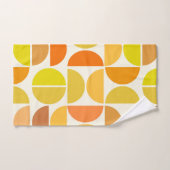 Abstracte medio-eeuwse moderne cirkels oranje geel bad handdoek (Handdoek)