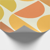 Abstracte medio-eeuwse moderne cirkels oranje geel cadeaupapier (Hoek)