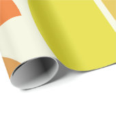 Abstracte medio-eeuwse moderne cirkels oranje geel cadeaupapier (Rol Hoek)