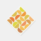 Abstracte medio-eeuwse moderne cirkels oranje geel servet (Hoek)