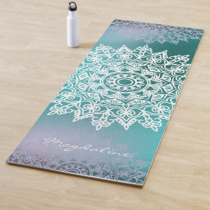 Abstracte Meditatie Bloemnaam Jade Groene Mandala Yogamat