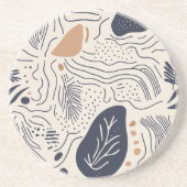 Abstracte mediterrane golven zandsteen Onderzetter (Voorkant)