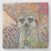 Abstracte Meerkat Stenen Onderzetter (Voorkant)