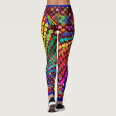 Abstracte meerkleuren met blauwe Mode Leggings (Achterkant)