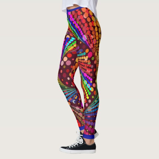 Abstracte meerkleuren met blauwe Mode Leggings (Links)