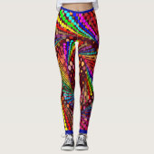 Abstracte meerkleuren met blauwe Mode Leggings (Voorkant)