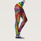 Abstracte meerkleuren met blauwe Mode Leggings (Rechts)