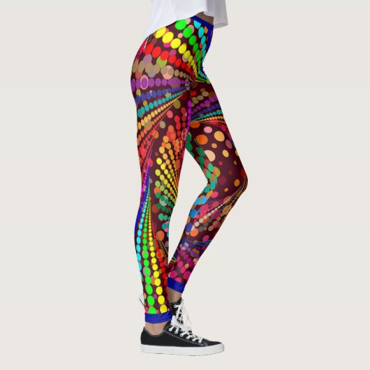 Abstracte meerkleuren met blauwe Mode Leggings (Rechts)