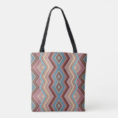 Abstracte meerkleuren Zig Zag Stripes Tote Bag (Achterkant)