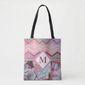 Abstracte meerkleuren Zig Zag Stripes Tote Bag (Voorkant)