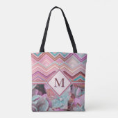 Abstracte meerkleuren Zig Zag Stripes Tote Bag (Achterkant)