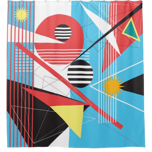 Abstracte meerkleurige achtergrond van geometrisch douchegordijn (Voorkant)