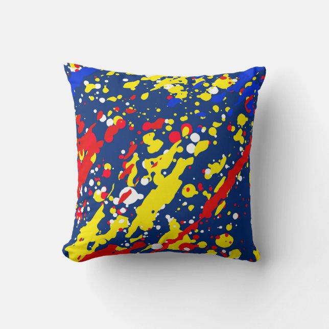 Abstracte meerkleurige afbeelding met verf kussen (Voorkant)