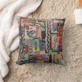Abstracte meerkleurige collage kussen (Deken)