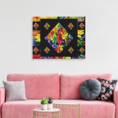 Abstracte, meerkleurige Floral Art (20 x 16) Canvas Afdruk (Insitu (Woonkamer))