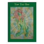 abstracte meerkleurige groenvormende dame retro (Voorkant)