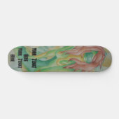 abstracte meerkleurige groenvormende dame retro skateboard (Horizontaal)