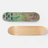 abstracte meerkleurige groenvormende dame retro skateboard (Horizontaal)