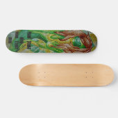 abstracte meerkleurige groenvormende dame retro skateboard (Horizontaal)