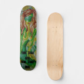abstracte meerkleurige groenvormende dame retro skateboard (Voorkant)