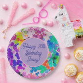 Abstracte meerkleurige Happy Birthday Bokeh Bubble Papieren Bordje (Feest)