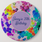 Abstracte meerkleurige Happy Birthday Bokeh Ronde Button 6,0 Cm (Voorkant)