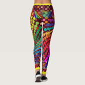 Abstracte meerkleurige met gele Leggings (Achterkant)