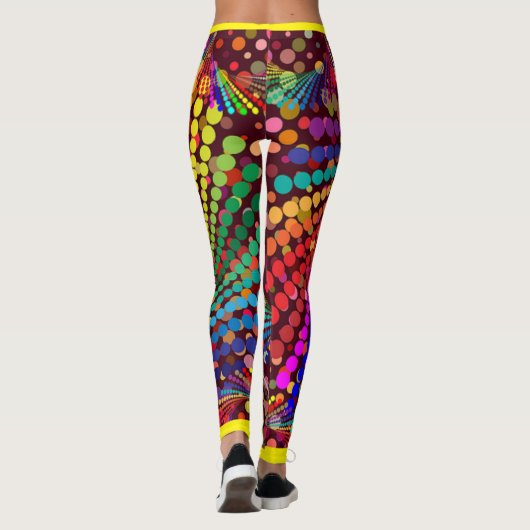 Abstracte meerkleurige met gele Leggings (Achterkant)