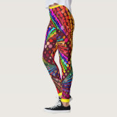 Abstracte meerkleurige met gele Leggings (Links)