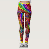 Abstracte meerkleurige met gele Leggings (Voorkant)