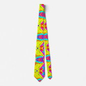 Abstracte Meerkleurige Regenboog Waterverf Stropdas (Voorkant)
