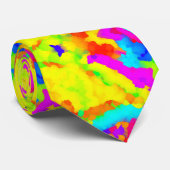 Abstracte Meerkleurige Regenboog Waterverf Stropdas (Opgerold)