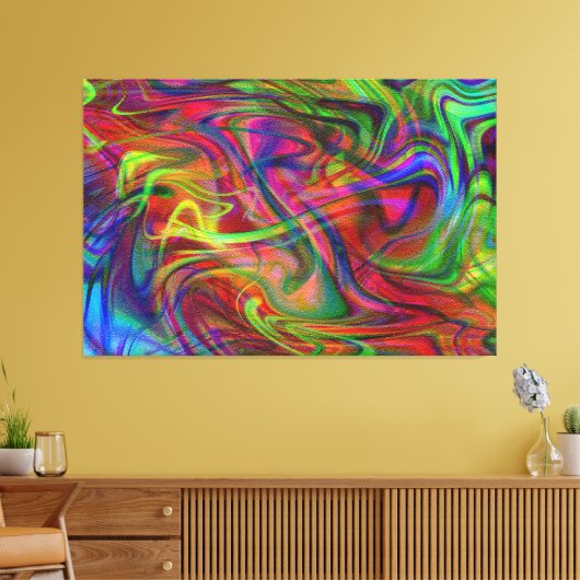 abstracte meerkleurige rook canvas afdruk (Insitu (Woonkamer))