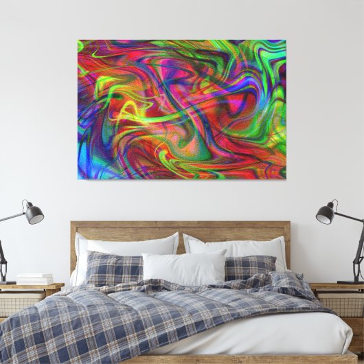 abstracte meerkleurige rook canvas afdruk (Insitu (Slaapkamer))
