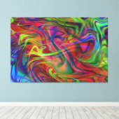 abstracte meerkleurige rook canvas afdruk (Insitu (Houten vloer))