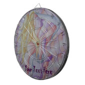 abstracte meerkleurige roze pooiemdame retro dartbord (Voorkant Rechts)