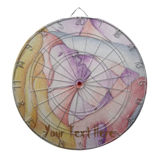 abstracte meerkleurige roze pooiemdame retro dartbord (Voorkant)