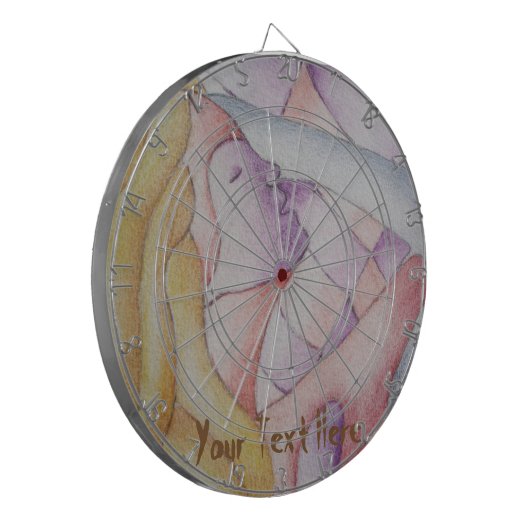 abstracte meerkleurige roze pooiemdame retro dartbord (Voorkant Links)