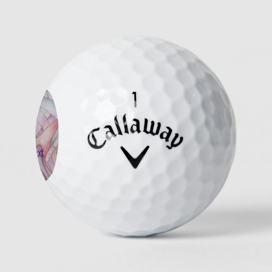 abstracte meerkleurige roze pooiemdame retro golfballen (Logo)