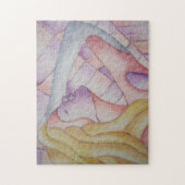 abstracte meerkleurige roze pooiemdame retro legpuzzel (Verticaal)