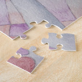 abstracte meerkleurige roze pooiemdame retro legpuzzel (Zijkant)