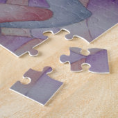 abstracte meerkleurige roze pooiemdame retro legpuzzel (Zijkant)